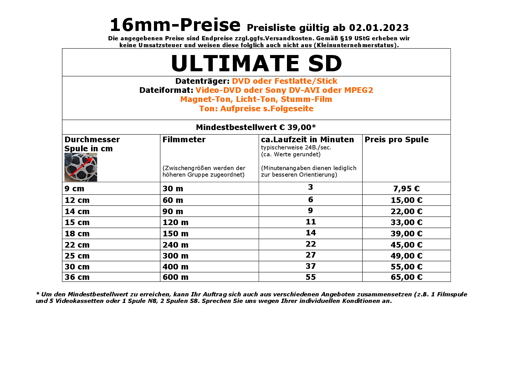 16mm digitalisieren Preise DVF Düsseldorf Reisholz Tel. 0211-742002 www.super-8-dvd.de